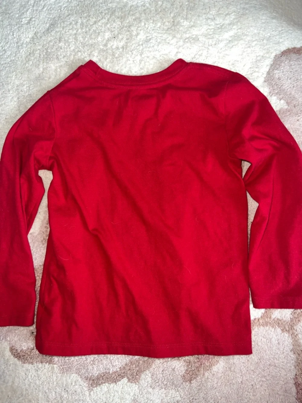 Cat & Jack Green and White Striped Tee with Red Long-Sleeve Top Bundle